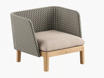 CALYPSO LOUNGE - Garden synthetic fabric and teak easy chair by Royal Botania - view 2